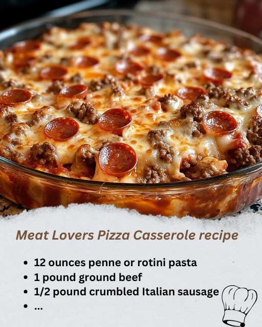 Meat Lovers Pizza Casserole- PDF recipe